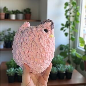 Crochet Pink Speckled Chicken